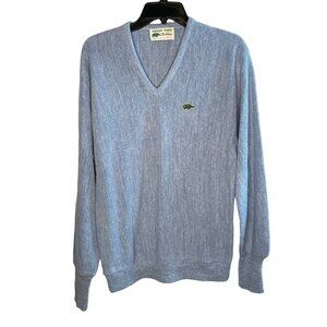 Vintage Green Tiger by Heritage sweater Mens blue V-neck made in USA Size Large